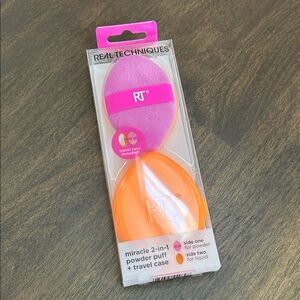 Real Techniques Pink and Orange Powder Puff Set